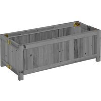 Outsunny Klappbarer Pflanzkübel auf Beinen Blumentrog dim. 70L x 30l x 25H cm Korpus Holzlatten-Optik vorgeöltes Fichtenholz Aosom – Ansicht 1