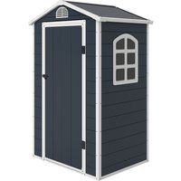 Outsunny Gerätehaus Gartenhaus Geräteschuppen mit Lüftungsfenster Pultdach Metall Grau 134 x 104 x 204 cm für Garten & Outdoor Aosom.de – Ansicht 1