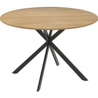 HOMCOM Runder Esstisch für 4 Personen, Ø120 Küchentisch im Industriestil mit Stahlbeinen, für Esszimmer, Küche, Homeoffice, Eiche Aosom – Ansicht 1