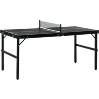 SPORTNOW Mini Tischtennistisch faltbar, Innen-Tischtennistisch mit Netz, Bällen, Griff, für drinnen und draußen 152 x 76 x 72 cm, schwarz Aosom – Ansicht 1