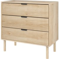 HOMCOM Schubladenkommode 3 Schubladen aus Holz, Kommode für Schlafzimmer, nordischer Stil mit Kiefernholzbeinen für Diele, Wohnzimmer, Kinderzimmer und Flur, 80 – Ansicht 1