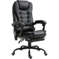 Vinsetto Massagesessel 7 Punkte, höhenverstellbarer Drehstuhl mit Fußstütze und Rückenpolster, 67 x 79 x 111-121 cm, für Entspannung & Komfort Aosom.de – Ansicht 1