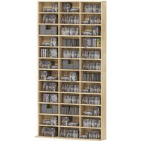 HOMCOM CD- und DVD-Aufbewahrung, Bücherregal Regal, max. Kapazität 1116 CD/528 DVD, 36 Fächer und verstellbare Regale, für Büro, Wohnzimmer, Schlafzimmer, 102 x – Ansicht 1