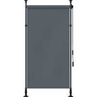 Outsunny Senkrechtmarkise Balkonrollo 150 x 220-310cm mit Kurbel, wetterfestes Balkonsichtschutz aus Polyester in Dunkelgrau für Garten Aosom.de