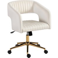 HOMCOM Schreibtischstuhl Homeoffice Stuhl mit Samtoptik höhenverstellbar Drehstuhl mit Wippfunktion Bürostuhl bis 120 kg belastbar für Arbeitszimmer, Schlafzimm – Ansicht 1