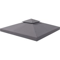 Outsunny Ersatzdach für Metallpavillon 3x3m, Dunkelgrau, wetterfestes Polyester, ideal für Garten & Terrasse Aosom.de – Ansicht 1