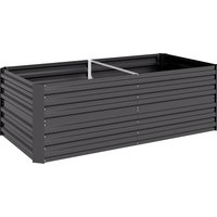 Outsunny Hochbeet aus Stahl, Pflanzbeet Frühbeet Gartenbeet Blumenkasten steckbar, Pflanzkasten Pflanzkübel Gemüsebeet 180x90x60cm für Garten Balkon Terrasse, G – Ansicht 1