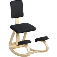 HOMCOM Ergonomischer Kniestuhl, Kniehocker mit Rückenlehne, Basis aus Holz Bürostuhl für Zuhause, Büro, Meditation, zur Verbesserung der Nackenschmerzen Rückens