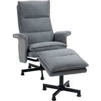 HOMCOM Massagesessel mit Fußhocker, elektrischer Relaxsessel mit Massagefunktion & Fernbedienung, drehbar, grau, Stahl, für ultimativen Komfort Aosom.de – Ansicht 1