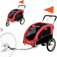 PawHut 2-in-1 Hundeanhänger für Fahrrad & Jogger Hundebuggy für kleine & mittelgroße Hunde bis 20 kg Faltbarer Fahrradanhänger mit 600D Oxford, Reflektoren, Han – Ansicht 1