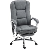 HOMCOM Massagesessel und beheizbarer Bürostuhl, ergonomischer Bürostuhl mit höhenverstellung, neigbarer Rückenlehne, Fußstütze, kabelgebundene Fernbedienung, 36 – Ansicht 1
