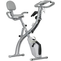 HOMCOM Faltbares Heimfahrrad, Trainingsfahrrad, Heimtrainer für Erwachsene, 8 Stufen magnetischer Widerstand, Handpulssensoren, multifunktionales LCD-Display, v – Ansicht 1