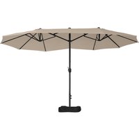 Outsunny Gartenschirm doppelt rechteckig 4,6L x 2,7B x 2,4H m mit Kurbelöffnung und -schließung, Sandsäcken und Schirmfuß inklusive, Sonnenschirm für Balkon, Po – Ansicht 1