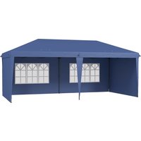 Outsunny Faltpavillon 6x3 m Pop-up mit 4 abnehmbaren Seitenwänden, Gartenpavillon mit 2 Sichtfenstern, Tragetasche, wasserdicht, UV-beständig, Pavillon für Camp – Ansicht 1