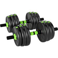 SPORTNOW 3-in-1 Hantelset verstellbar 20 KG Kurzhantel Set Kurzhanteln Langhanteln Hanteln Set Dumbbell mit Verbindungsrohr Kurzhantelset für Krafttraining Zuha – Ansicht 1