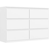 HOMCOM Kommode Sideboard mit 3 Schubladen Schrank modern Schubladenschrank Kommodenschrank für Wohnzimmer Schlafzimmer Flur Weiß, 112 x 34 x 75 cm Aosom – Ansicht 1