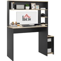 HOMCOM Schreibtisch mit mehreren Regalen, Computertisch mit CPU-Ständer, großer Schreibtisch, 114L x 45B x 138H cm Aosom – Ansicht 1