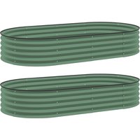 Outsunny 2er-Set Hochbeet aus Stahl, Pflanzbeet Frühbeet Gartenbeet Blumenkasten stapelbar, Pflanzkasten Gemüsebeet 181x93x30cm für Garten Balkon, Pflanzkübel f – Ansicht 1