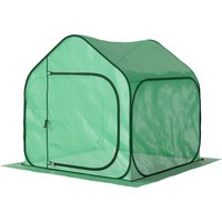 Outsunny Balkon Gewächshaus Pop-up mit Reißverschlusseingang, Faltbares Pflanzengewächshaus aus Stahl und PE 140g/m², Garten-Gewächshaus für Pflanzen, Blumen un – Ansicht 1