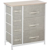 HOMCOM Schubladenschrank mit 7 faltbaren Stoffschubladen, platzsparend aus Vliesstoff, grau, 63,5x30x71cm, ideal für Aufbewahrung Aosom.de – Ansicht 1