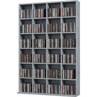 HOMCOM CD- und DVD-Aufbewahrung, Multimedia-Aufbewahrungsmöbel mit 24 Fächern, maximale Kapazität 480 CD/312 DVD, Bücherregal aus Holz mit verstellbaren Regalen – Ansicht 1