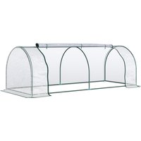 Outsunny Gewächshaus Treibhaus mit Tür, Frühbeet, Pflanzenaufzucht, Stahl PVC, 250x100x80cm Aosom – Ansicht 1