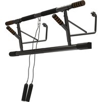 SPORTNOW Türreckstange, Türreck für Klimmzüge, mit Widerstandsbändern, gepolsterten Griffen, für Heimfitnessübungen, max. 150 kg Belastung, Schwarz Aosom – Ansicht 1