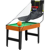SPORTNOW 5-in-1 Multi Spieltisch Multifunktionstisch mit Tischtennis Billardtisch Tischfußball Hockey Basketball Kickertisch inkl Zubehör Spieletisch für Spielz