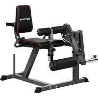 SPORTNOW Beinstrecker Verstellbar Beinbeuger mit Plattenbeladung Wadenmaschine für Hüft Oberschenkel Unterkörper Training Stahl Schwarz Aosom.de – Ansicht 1