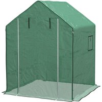Outsunny Gewächshausfolie Ersatzfolie mit UV-Schutz und Seitenfenster, Rolltür, PE-Folie für Tomatenhaus, grün, 140 x 143 x 190 cm Aosom.de – Ansicht 1