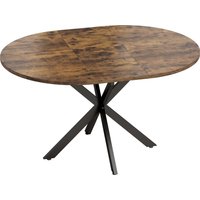 HOMCOM Esstisch Ausziehbar 100/135x100cm Esszimmertisch für 4–6 Personen Ovaler/Runder Küchentisch mit Spinnenbein aus Stahl, Industrie-Stil Platzsparend für Kü – Ansicht 1