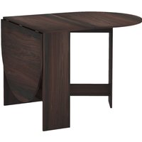 HOMCOM Klappbarer Tisch mit 2 Ovalen Klappen, Platzsparender Holztisch für Esszimmer und Küche, Braun Aosom – Ansicht 1