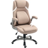 Vinsetto Bürostuhl Ergonomisch mit Klappbaren Armlehnen und Kopfstütze, Drehbarer Schreibtischstuhl mit Verstellbarer Lordosenstütze, Höhenverstellbar und Wippf – Ansicht 1