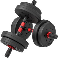 HOMCOM 2 in 1 Hanteln Set 15 kg verstellbare Kurzhantel & Langhantel professionell Dumbbell Krafttraining und Gewichtheben für Zuhause Fitness Aosom – Ansicht 1
