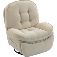 HOMCOM Relaxsessel, 360° Dreh- und Wippsessel, Manuell verstellbarer Chenille-Sessel mit breitem Sitz, hoher Rückenlehne, breiten Armlehnen, Fußstütze und Seite – Ansicht 1