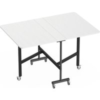 HOMCOM Esstisch Klappbar Küchentisch für 4-6 Personen mit Rollen, Stahlbeine Mobiler Klapptisch Esszimmertisch für Kleine Räume, Esszimmer, Küche 120 x 80 x 73 