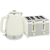 HOMCOM Wasserkocher Toaster Set Frühstück-Set mit 4 Scheiben Toaster, 1,7L Wasserkocher, 2200 W, 7 Bräunungsstufen, Krümelfach, Auftauen, Aufwärmen und Strix Th – Ansicht 1