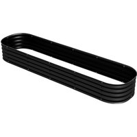 Outsunny Hochbeet Pflanzkasten für Garten aus modularablem Stahl für Gemüse, Pflanzen, Blumen, Maße 240 x 62 x 30cm, Schwarz Aosom – Ansicht 1