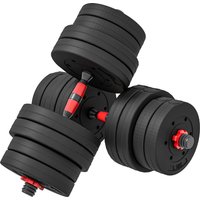 HOMCOM 2 in 1 Hanteln Set 30 kg verstellbare Kurzhantel & Langhantel professionell Dumbbell Krafttraining und Gewichtheben für Zuhause Fitness Aosom – Ansicht 1