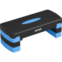 SPORTNOW Aerobic-Stepper 3 Stufen, verstellbare Höhe 10/15/20 cm mit Erhöhungen, rutschfeste Oberfläche, belastbar bis 150 kg, Stepper für Zuhause und Fitnessst
