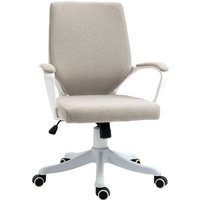 Vinsetto Bürosessel ergonomischer Schreibstuhl mit Lendenwirbelstütze höhenverstellbar bis 120 Kg in Beige für Büro & Homeoffice Aosom.de – Ansicht 1