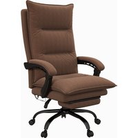Vinsetto Bürostuhl mit Massagefunktion, 155° neigbar, Drehstuhl mit Armlehne, ergonomischer Schreibtischstuhl, Braun Aosom – Ansicht 1