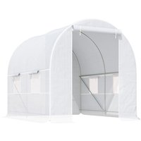 Outsunny Gewächshaus Foliengewächshaus Treibhaus Pflanzenhaus Folien 245x200x200 cm Aosom – Ansicht 1