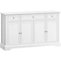 HOMCOM Wohnzimmer-Buffet, Aufbewahrungsmöbel mit 3 Schubladen, 4 Soft-Close-Türen und verstellbaren Einlegeböden, moderner Stil, TV-Möbel bis 140 cm, Buffet für – Ansicht 1