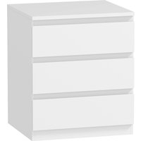 HOMCOM Kommode 3 Schubladen mit Soft-Close, Schlafzimmerkommode, Schubladenschrank für Wohnzimmer, Büro, Modernes Design, 45x40x52,8 cm, Weiß Aosom – Ansicht 1