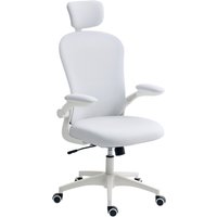Vinsetto Mesh-Bürostuhl, drehbarer Schreibtischstuhl mit Wippfunktion, hohe Rückenlehne, verstellbare Kopfstütze, 4D-Lendenstütze, klappbare Armlehnen, höhenver – Ansicht 1