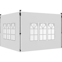 Outsunny 2er-Set Seitenteile für Pavillon 3x3/3x4 m, Seitenwand mit Fenster, wasserdicht Seitenwände aus Oxfordstoff, als Windschutz und Sichtschutz für Partyze – Ansicht 1