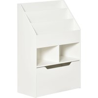 HOMCOM Kinderregal mit Schublade Standregal Bücherregal Dekoregal mit Fächer Weiß 60 x 29,9 x 90 cm Aosom – Ansicht 1