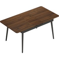HOMCOM Esstisch Ausziehbar 130-160 x 85 cm Esszimmertisch für 4–6 Personen Rechteckiger Küchentisch mit Industrie-Design, Abgerundete Kanten für Küche Esszimmer – Ansicht 1