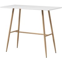 HOMCOM Rechteckiger Stehtisch für 4 Personen, hoher Tisch mit Stahlbeinen in Holzoptik, einfach zu montierender Bistrotisch, für das Zuhause, Esszimmer, 120 x 6 – Ansicht 1
